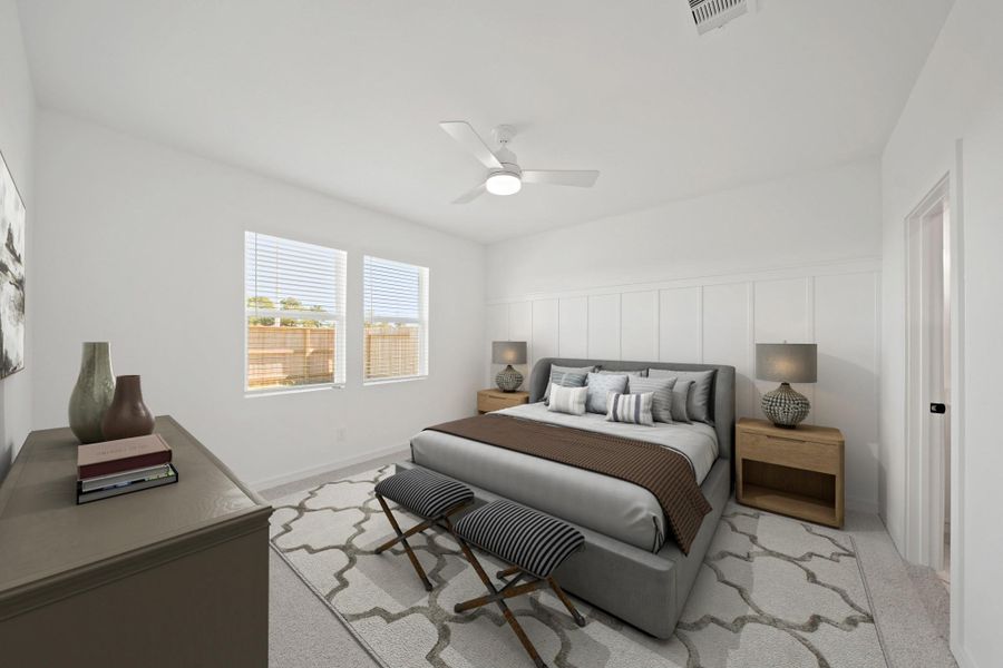 Peaceful primary suite (*Photo not of actual home and used for illustration purposes only.)