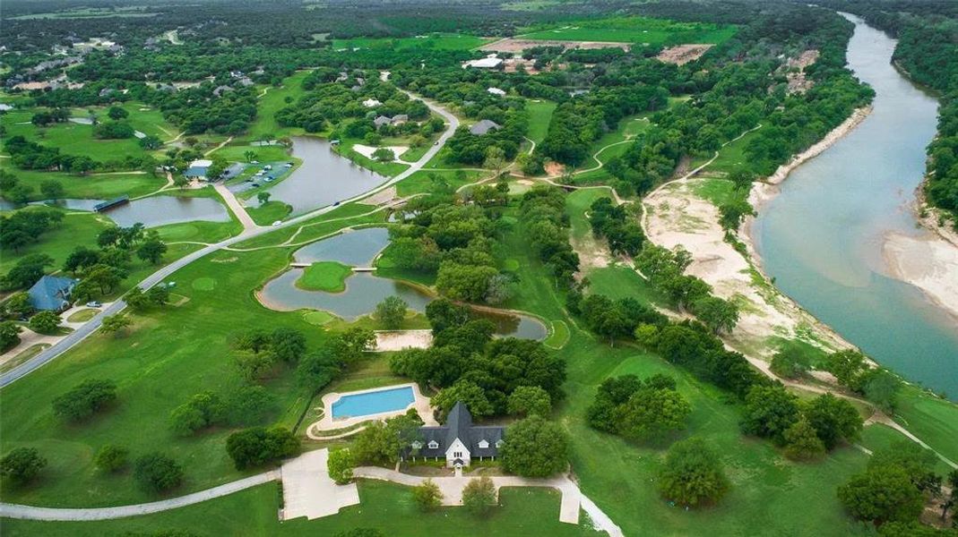 Drone / aerial view of a nearby body of water Drone / aerial view of a nearby body of water