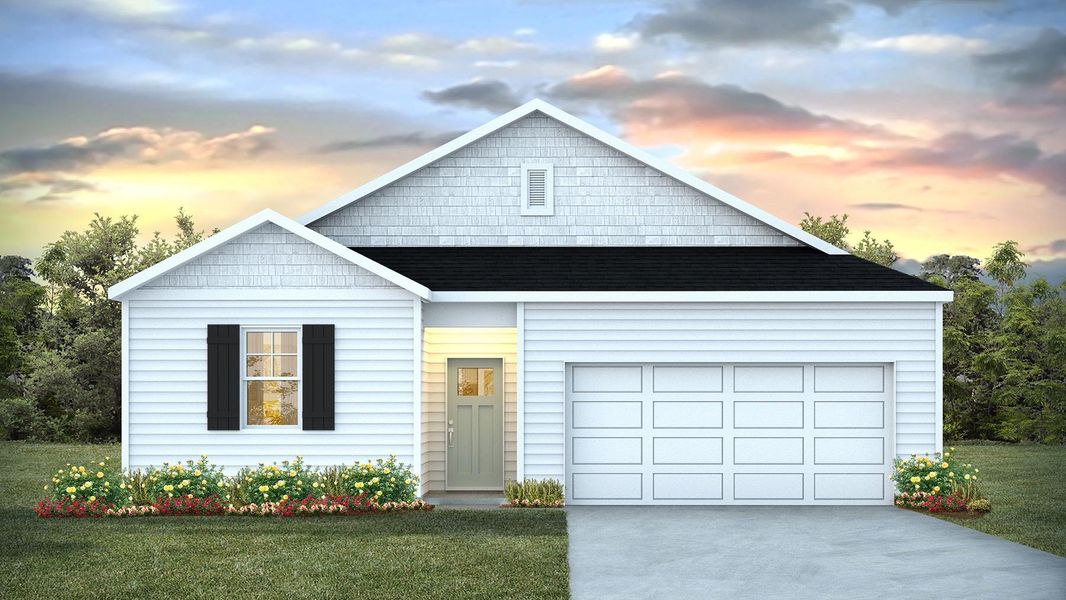 Representative exterior photo of a completed home built from the Kerry by D.R. Horton in Preserve at Cypress Commons, Conway, SC (Image 10).