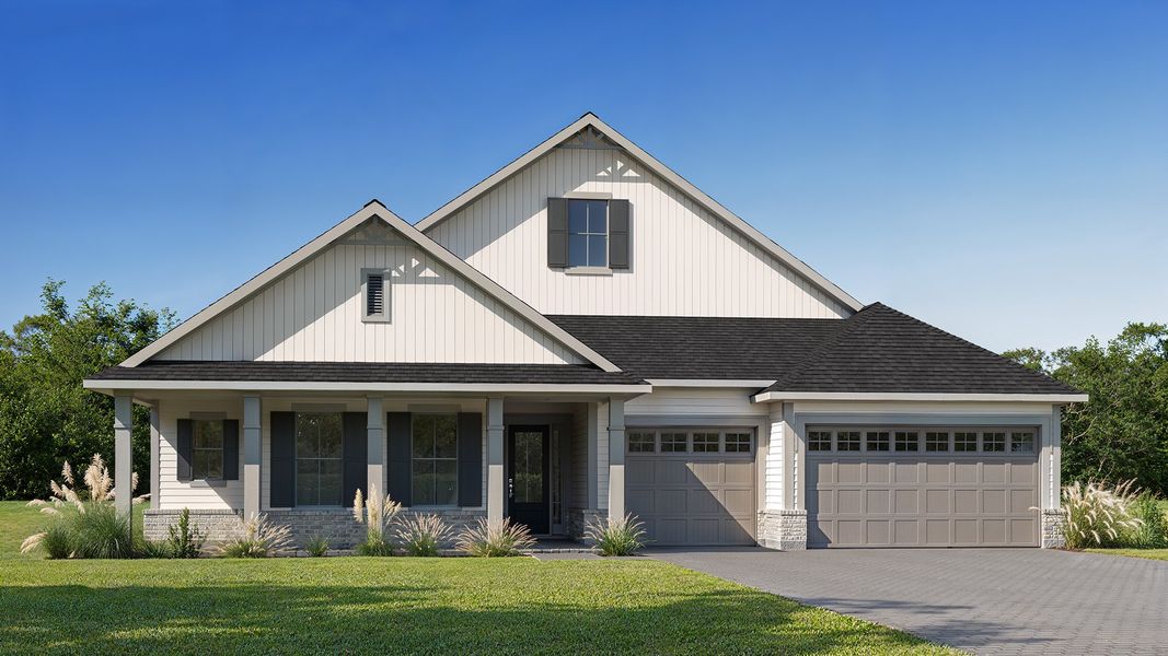 Representative exterior photo of a completed home built from the 2987MC by MasterCraft Builder Group in SilverLeaf, St. Augustine, FL (Image 4).