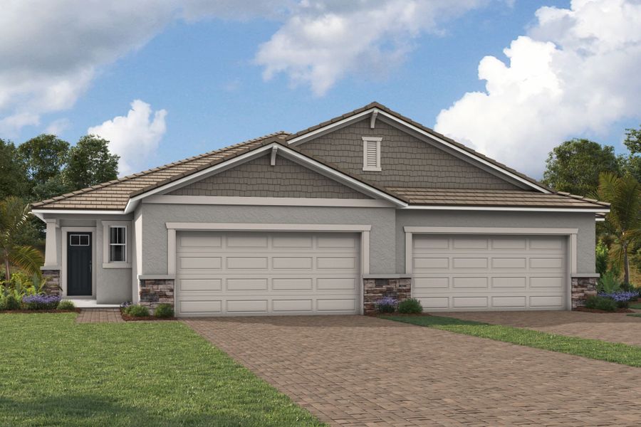Representative exterior photo of a completed home built from the Champagne by Mattamy Homes in Wellen Park, Venice, FL (Image 2). Representative exterior photo of a completed home built from the Champagne by Mattamy Homes in Wellen Park, Venice, FL (Image 2).