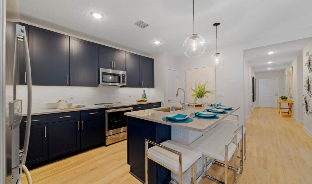 Large island in kitchen