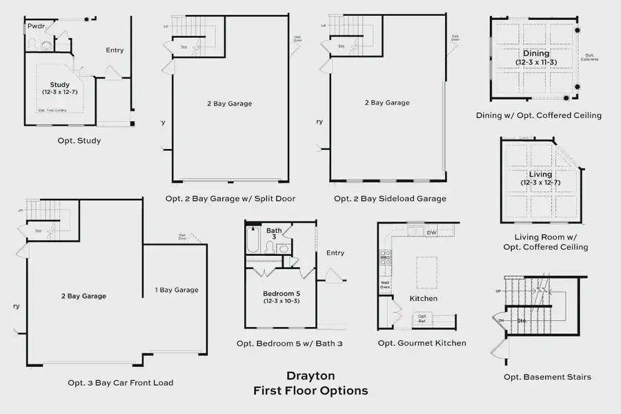 2D floor plan layout of this home in Station Pointe, Angier, NC (Image 3).