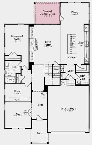 2D floor plan layout of this home in Stratford Hills, Ball Ground, GA (Image 3).
