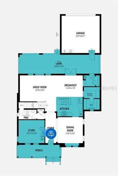 2D floor plan layout of this home in Celebration, Celebration, FL (Image 4).