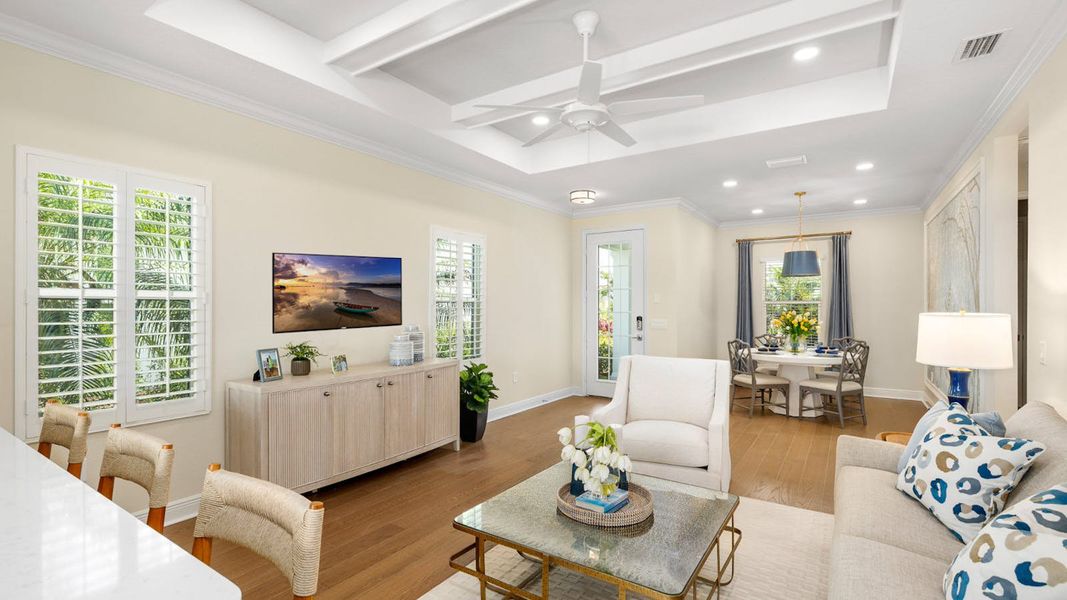 Furnished interior view inside a new home in Palmera Real Estate and Homes for Sale in Venice, FL - Neal Communities, Venice (Image 12). Furnished interior view inside a new home in Palmera Real Estate and Homes for Sale in Venice, FL - Neal Communities, Venice (Image 12).