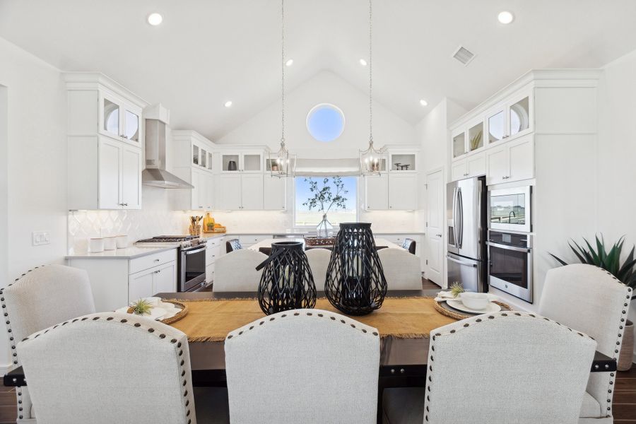 Dining area with vaulted ceiling Dining area with vaulted ceiling