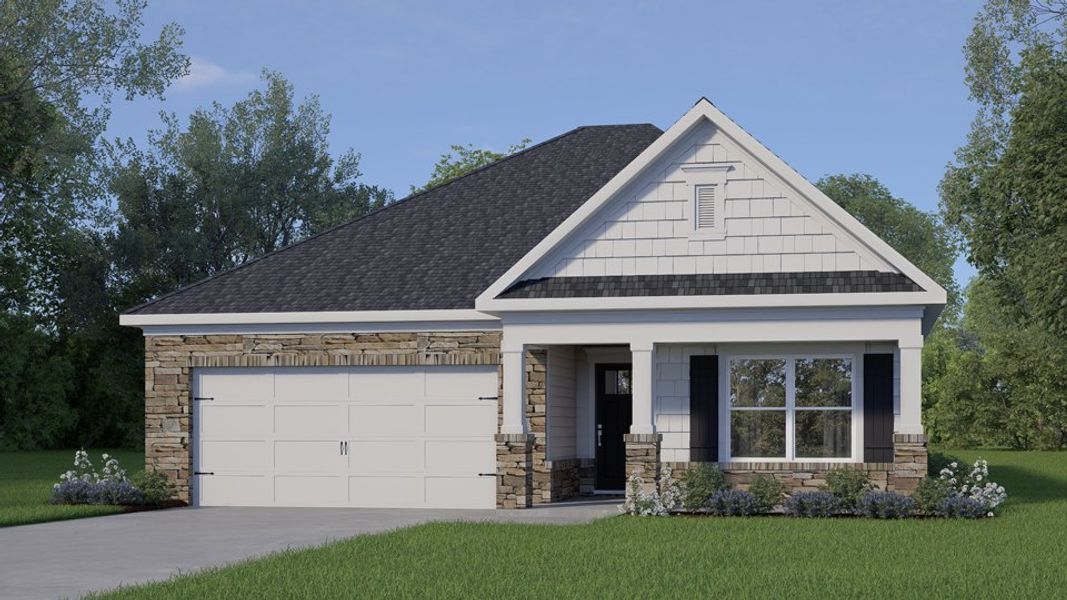 Representative exterior photo of a completed home built from the Aria - Tradition by D.R. Horton in Lawson Glen, Clayton, NC (Image 4).