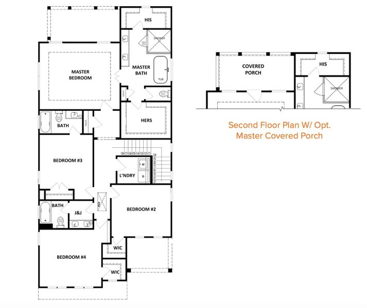 2D floor plan layout for the The Whitney by Heatherland Homes in Livingstone Park, Kennesaw, GA (Image 4).