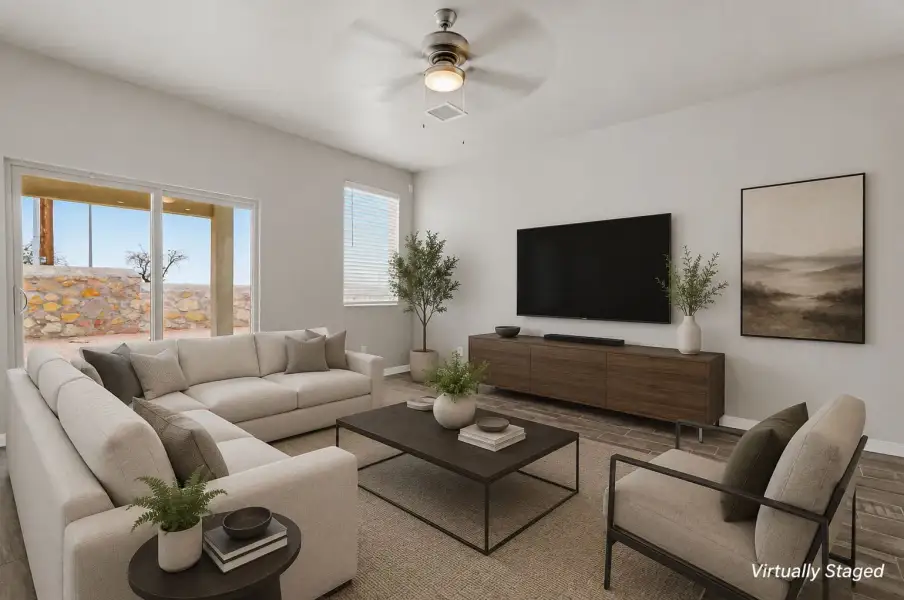 Furnished interior view inside a new home in Paseo del Este, El Paso (Image 10). Furnished interior view inside a new home in Paseo del Este, El Paso (Image 10).