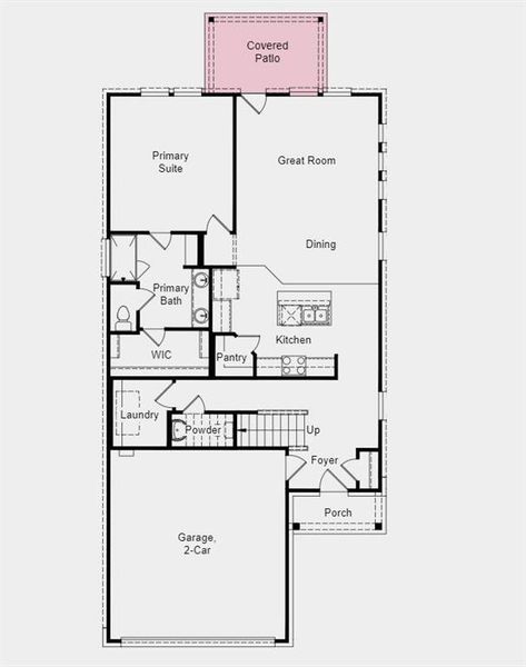 Structural options added include: Covered outdoor living and horizontal stair railing.