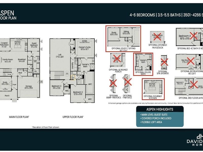 2D floor plan layout of this home in Sage on North Main, Wake Forest, NC (Image 3).