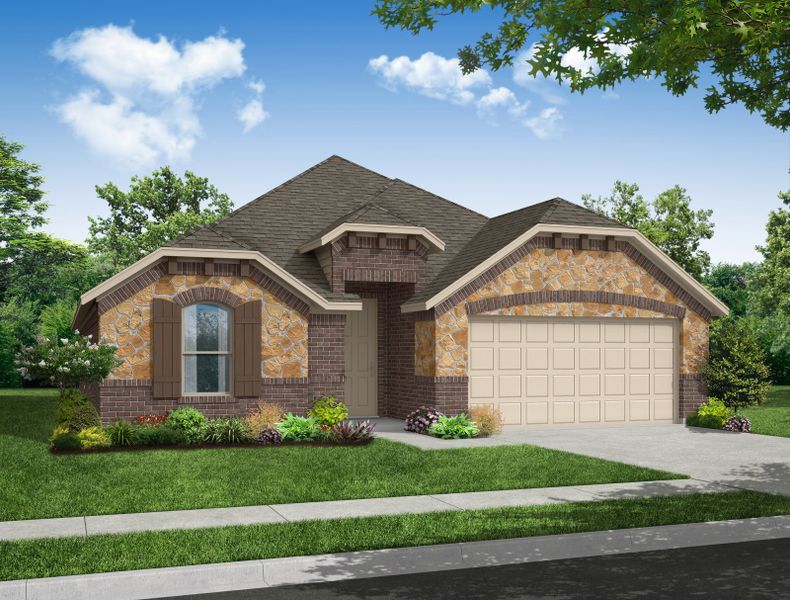Representative exterior photo of a completed home built from the Chester by Impression Homes in Mercer Meadows, Royse City, TX (Image 9). Representative exterior photo of a completed home built from the Chester by Impression Homes in Mercer Meadows, Royse City, TX (Image 9).