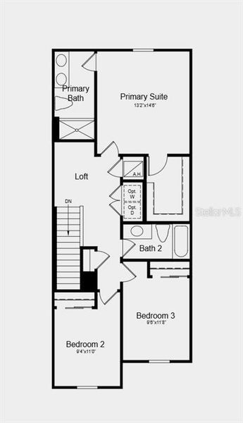 2D floor plan layout of this home in The Towns at Tiburon, Nokomis, FL (Image 3).