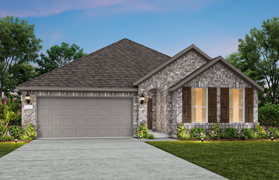 Representative exterior photo of a completed home built from the Bell by Pulte Homes in Ribbonwood, Aubrey, TX (Image 2).