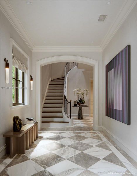 Furnished interior view inside a new home in , Coral Gables (Image 6). Furnished interior view inside a new home in , Coral Gables (Image 6).