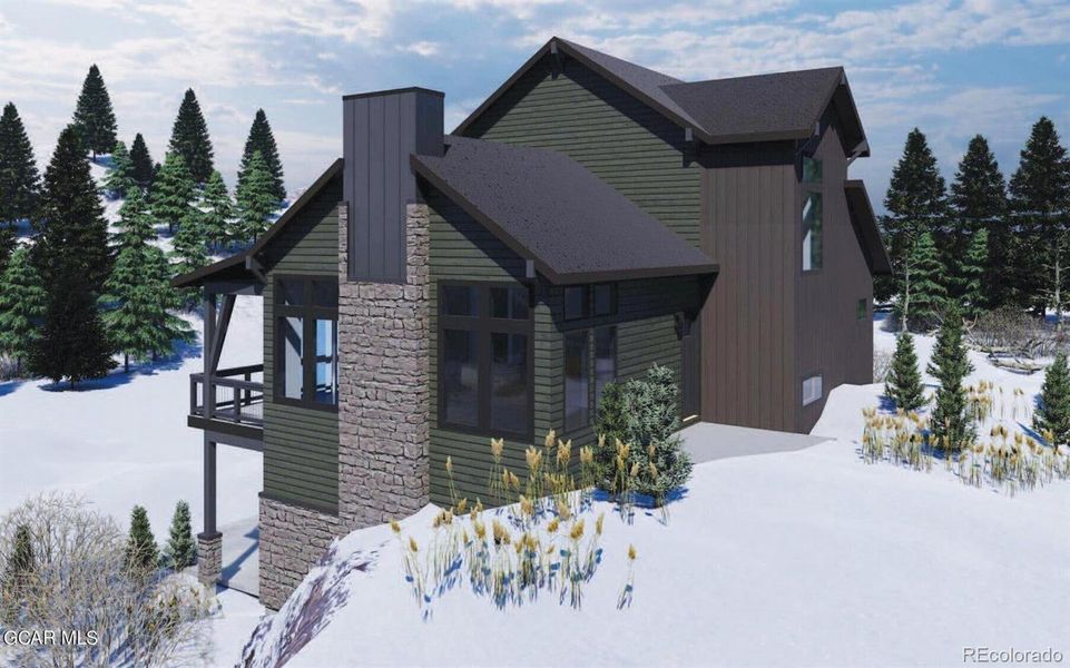 Front exterior of a new home in , Winter Park, CO, highlighting curb appeal (Image 19). Front exterior of a new home in , Winter Park, CO, highlighting curb appeal (Image 19).
