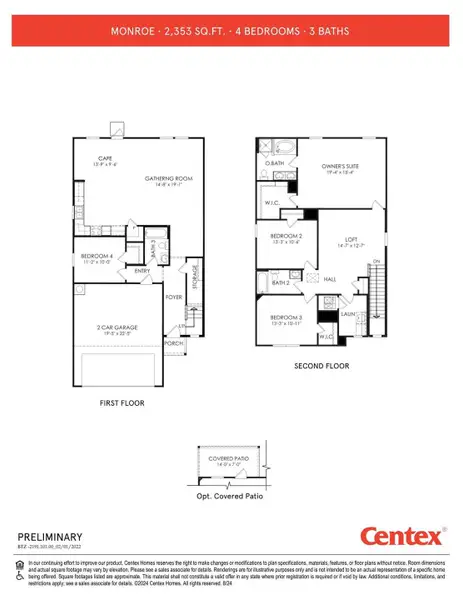 2D floor plan layout of this home in Montgomery Bend, Montgomery, TX (Image 3). 2D floor plan layout of this home in Montgomery Bend, Montgomery, TX (Image 3).