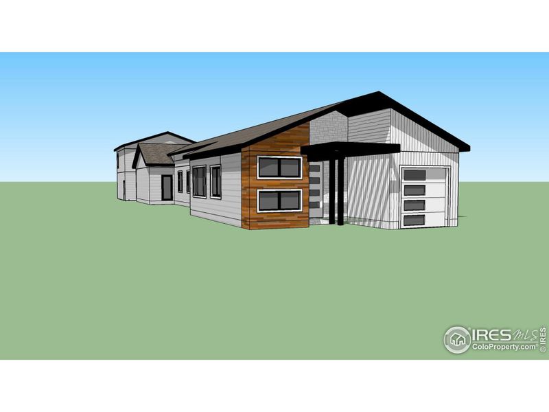 Rendering of Home and Carriage House with 2-Car Garage & ADU