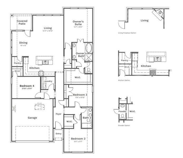 2D floor plan layout for the Addison II by Taft Homes in Summer Crest, Crowley, TX (Image 3). 2D floor plan layout for the Addison II by Taft Homes in Summer Crest, Crowley, TX (Image 3).