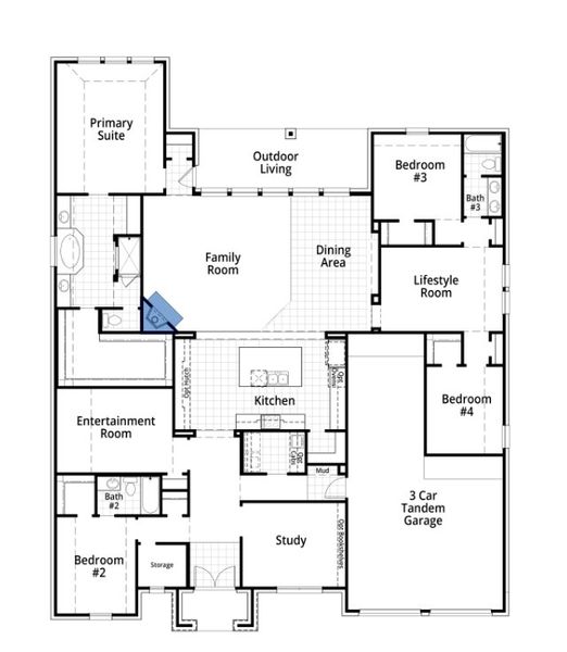 2D floor plan layout for the 272 Plan by Highland Homes in The Parks at Wilson Creek: 74ft. lots, Celina, TX (Image 5). 2D floor plan layout for the 272 Plan by Highland Homes in The Parks at Wilson Creek: 74ft. lots, Celina, TX (Image 5).