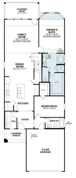 2D floor plan layout of this home in Lone Star Landing, Montgomery, TX (Image 4).