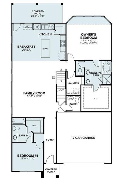 2D floor plan layout of this home in Edgewood, Leander, TX (Image 5).