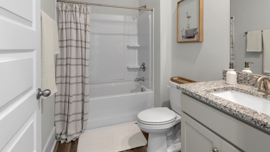 Representative furnished interior of a home built from the DARBY by D.R. Horton in Indigo Preserve, Leland (Image 32).