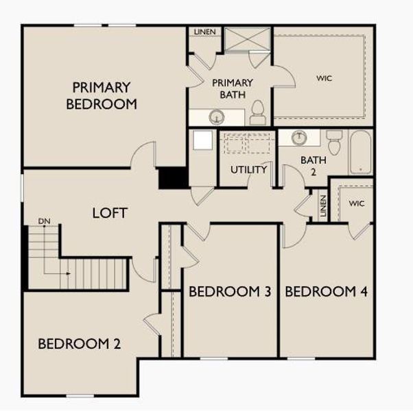 2D floor plan layout of this home in Sunterra Lakes, Brookshire, TX (Image 4).