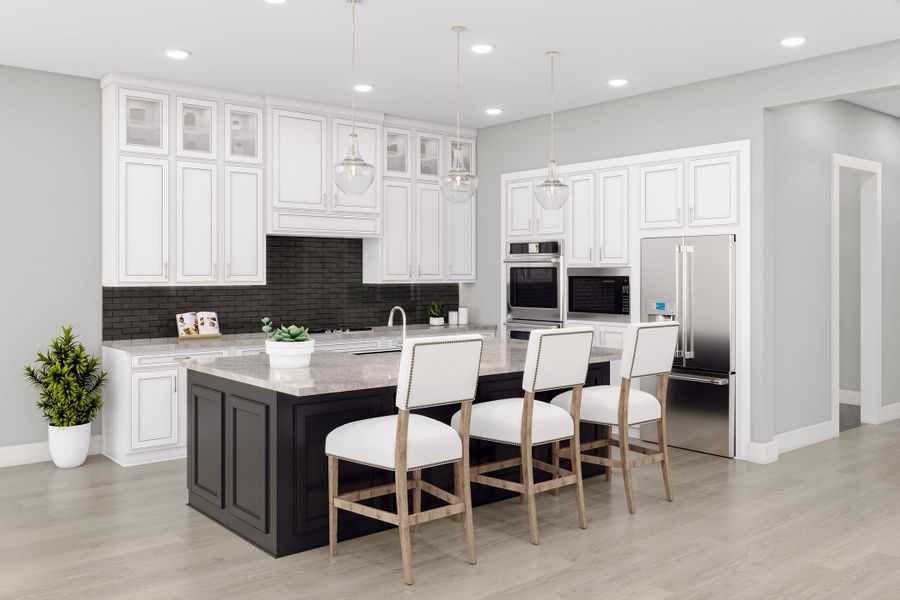 Representative furnished interior of a home built from the Seville by Tri Pointe Homes in Woodson’s Reserve, Spring (Image 23).
