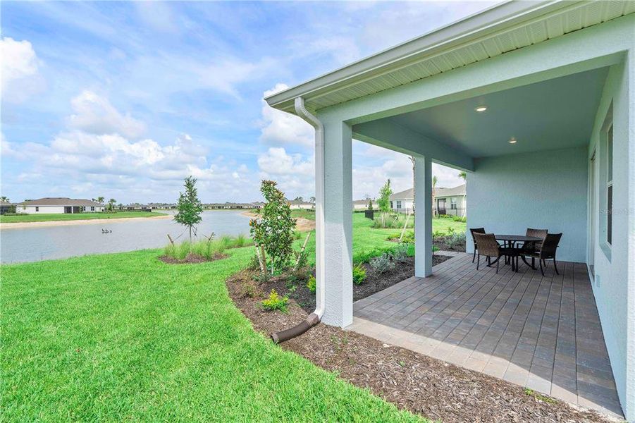 Exterior details and patio area of a home in Palmetto Landing at Babcock Ranch - Tradition, Punta Gorda (Image 4).