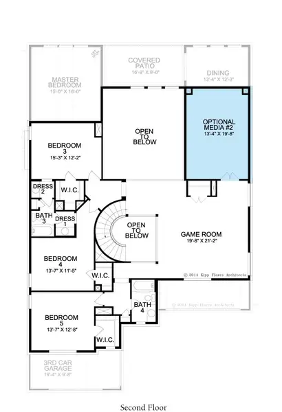 2D floor plan layout for the Middleton by Landon Homes in Dominion Estates, Frisco, TX (Image 25).