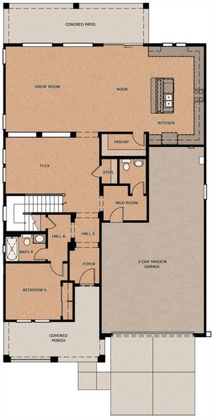 2D floor plan layout for the Monticello by Fulton Homes in Silverado at Escalante, Surprise, AZ (Image 3).