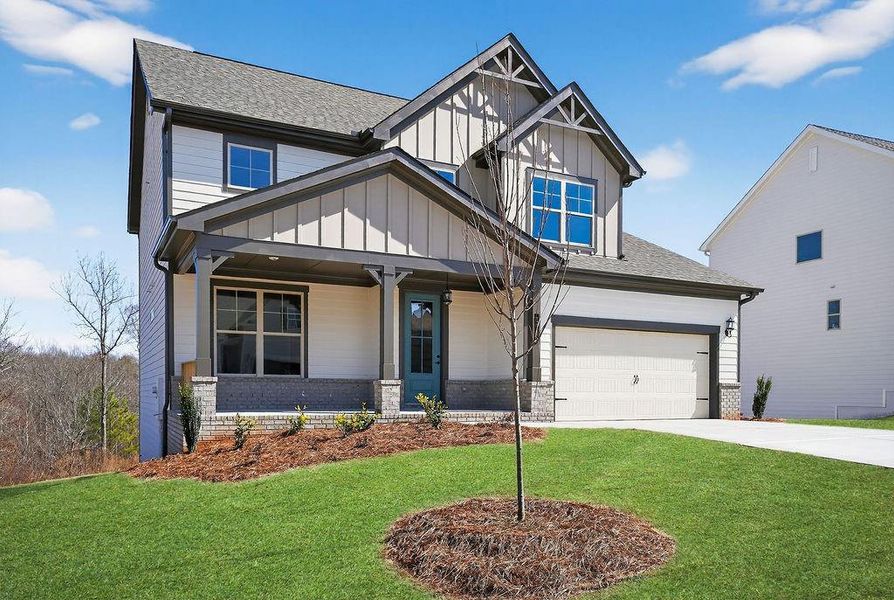 Front exterior of a new home in , Homer, GA, highlighting curb appeal (Image 1). Front exterior of a new home in , Homer, GA, highlighting curb appeal (Image 1).