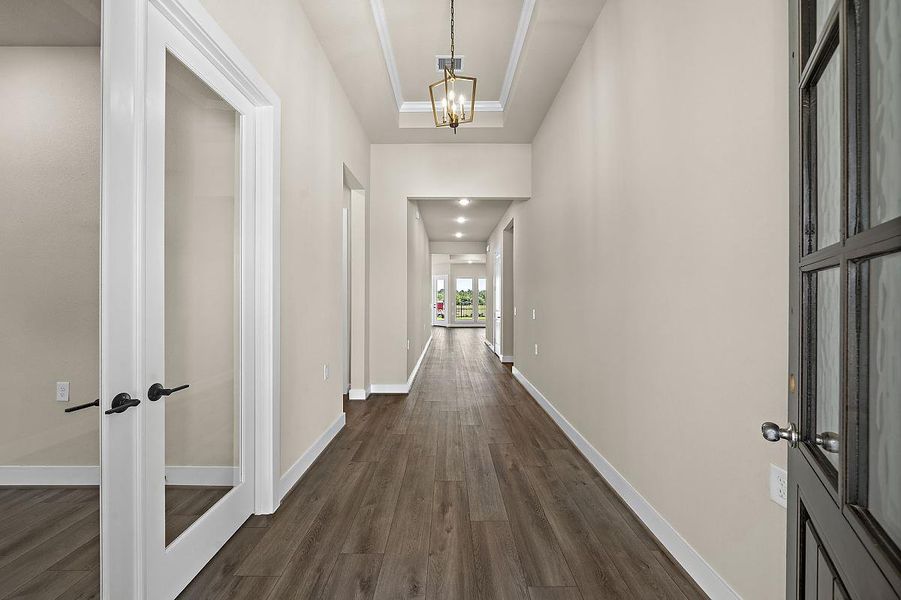 Representative unfurnished interior of a home built from the Daisy by Caldwell Homes in The Highlands, Porter (Image 22). Representative unfurnished interior of a home built from the Daisy by Caldwell Homes in The Highlands, Porter (Image 22).
