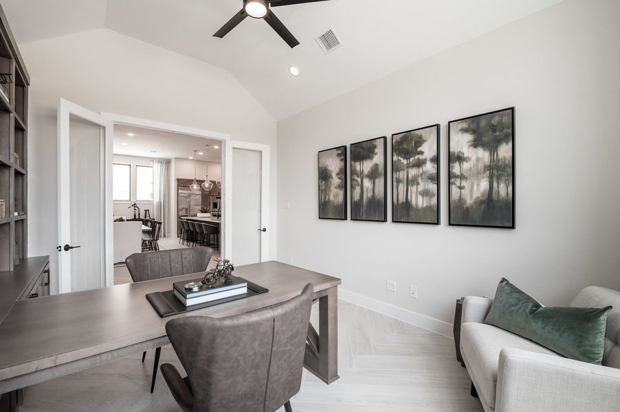 Representative furnished interior of a home built from the Carignan by Tri Pointe Homes in Woodson’s Reserve, Spring (Image 50).