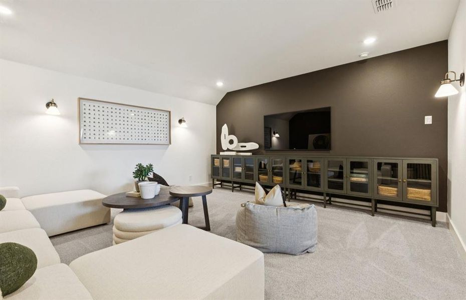 *Model Representation - Optional media room on second level *Model Representation - Optional media room on second level