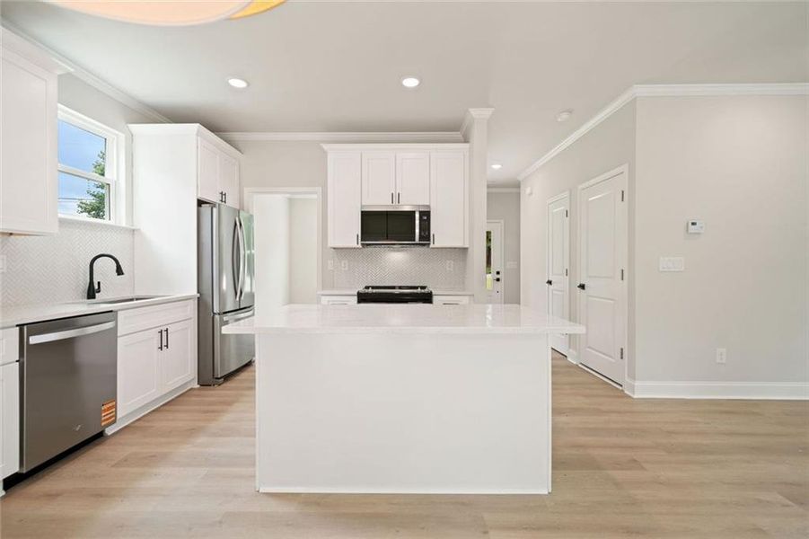 Furnished interior view inside a new home in , White (Image 14). Furnished interior view inside a new home in , White (Image 14).