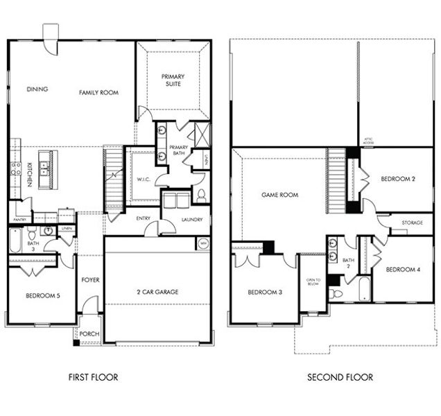 2D floor plan layout of this home in Legendary Trails - Classic Series, Cibolo, TX (Image 4).