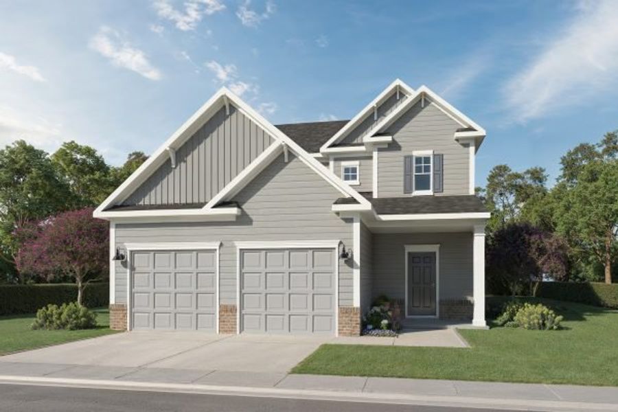 Representative exterior photo of a completed home built from the Bradley by Kerley Family Homes in The View at Groover’s Lake, Lithia Springs, GA (Image 6).