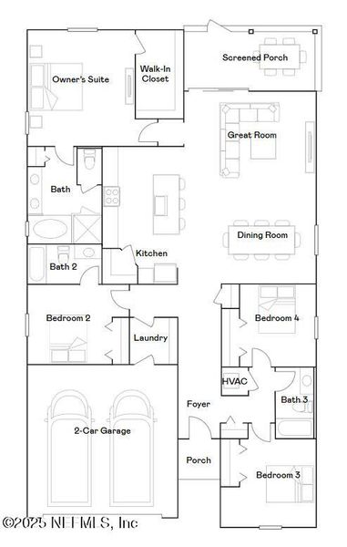 2D floor plan layout of this home in Shearwater, St. Augustine, FL (Image 4).