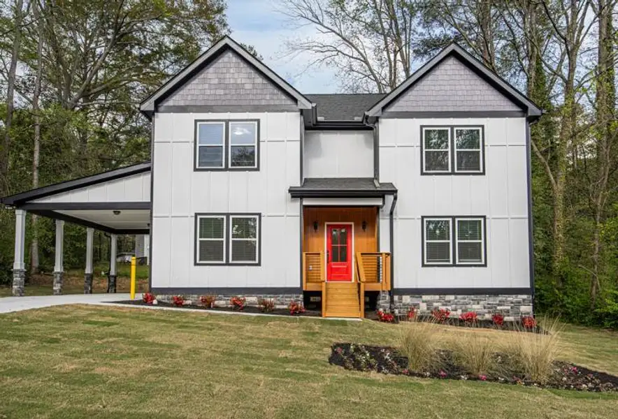 Front exterior of a new home in , Atlanta, GA, highlighting curb appeal (Image 19). Front exterior of a new home in , Atlanta, GA, highlighting curb appeal (Image 19).