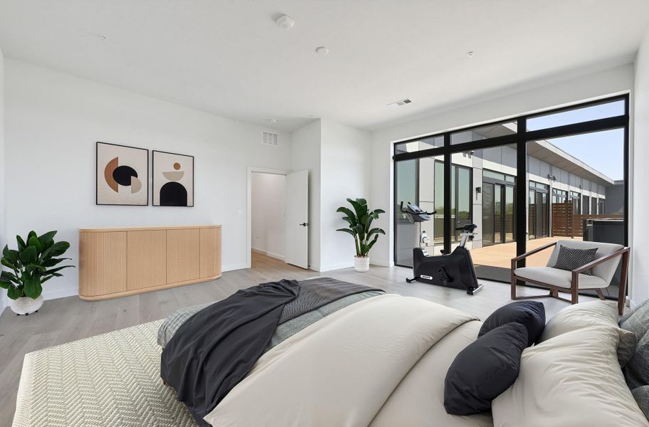 Furnished interior view inside a new home in One Oak, Austin (Image 21). Furnished interior view inside a new home in One Oak, Austin (Image 21).