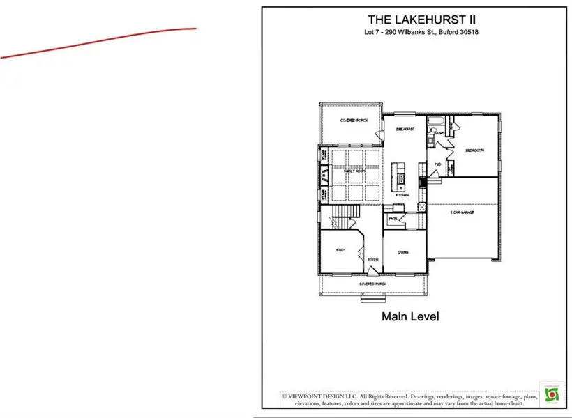 2D floor plan layout of this home in , Buford, GA (Image 3).