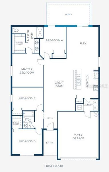 2D floor plan layout of this home in Spring Hill, Spring Hill, FL (Image 5).