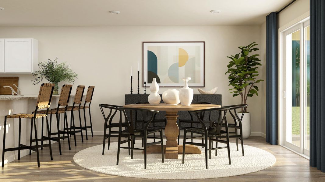 A dining room table with chairs. A dining room table with chairs.