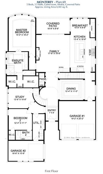 2D floor plan layout for the Monterey by Landon Homes in Fields - Brookside North, Frisco, TX (Image 3). 2D floor plan layout for the Monterey by Landon Homes in Fields - Brookside North, Frisco, TX (Image 3).