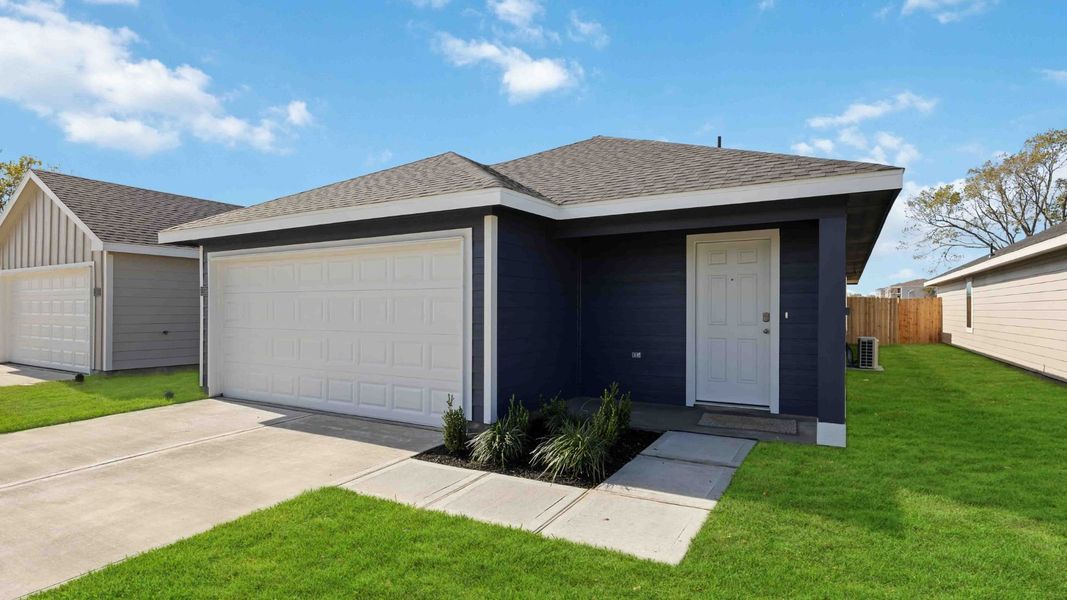 Front exterior of a new home in Garver Heights, Houston, TX, highlighting curb appeal (Image 2). Front exterior of a new home in Garver Heights, Houston, TX, highlighting curb appeal (Image 2).