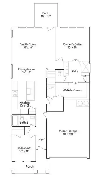 2D floor plan layout of this home in Jones Creek Reserve, Richmond, TX (Image 3).