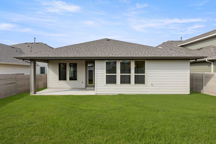 Exterior details and patio area of a home in Discovery Collection at Painted Tree Village, McKinney (Image 4). Exterior details and patio area of a home in Discovery Collection at Painted Tree Village, McKinney (Image 4).